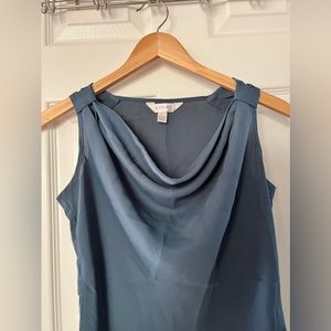 Kenar| Blue Cowlneck Sleeveless Blouse| Size M|